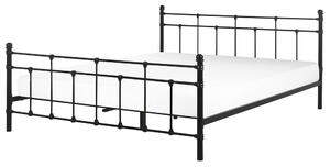 Letto matrimoniale King Size color nero con poggiatesta in metallo e poggiapiedi camera da letto Beliani