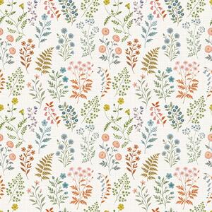 Carta da parati Piante colorate su sfondo bianco a scacchiera, Parati fiori e piante classici, a00413 : Uwalls.it