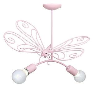 Lampadario per bambini FARFALLA 2xE27/60W rosa