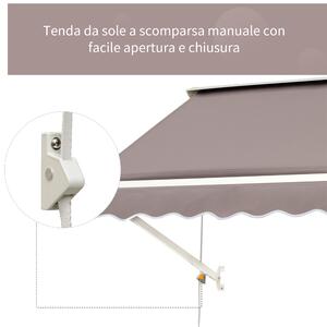 Outsunny Tenda da Sole a Caduta con Rullo Avvolgibile e Angolazione Regolabile 0-120°, 180×70cm, Marrone
