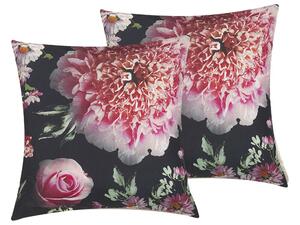 Set di 2 cuscini decorativi con stampa floreale multicolore quadrato 45 x 45 cm Accessori per l'arredamento moderno Beliani