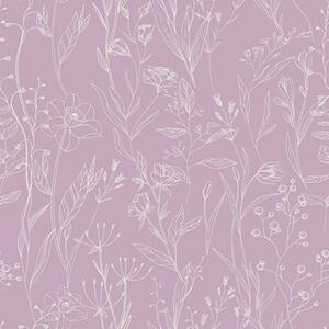 Carta da parati Fiori selvatici minimalisti", Parati fiori e piante classici, a00417v2 : Uwalls.it