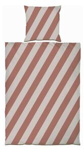 Lenzuolo singolo in cotone satin color beige-mattone 140x200 cm Diagonal - Mette Ditmer Denmark