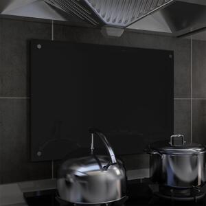Paraschizzi per Cucina Nero 70x50 cm in Vetro Temperato