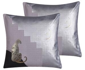 Set di 2 cuscini decorativi multicolore 45 x 45 cm motivo ghepardo quadrato arredamento moderno accessori Beliani