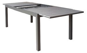 TRIUMPHUS - set tavolo in alluminio cm 180/240x100x73 h con 8 sedute