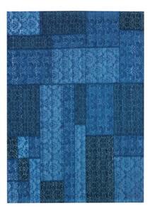 Tappeto patchwork in ciniglia di cotone Wallflor Blu 62x124