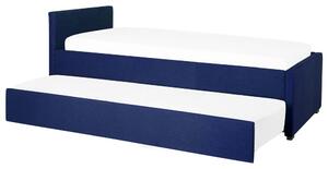 Divano Letto estraibile Rivestimento in tessuto blu Single Size Guest Underbed Beliani