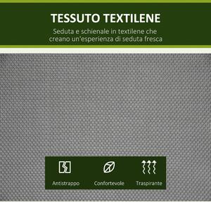 Outsunny Dondolo a 2 Posti da Giardino per Esterni con Tettuccio Regolabile e Seduta in Texteline, 140x118x162cm Grigio