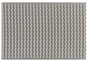Tappeto per esterni Grigio Materiali sintetici Rettangolare 120 x 180 cm Motivo geometrico ondulato Accessori da balcone Beliani