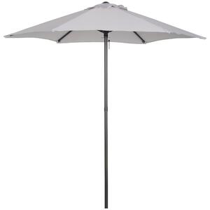 Outsunny Ombrellone da Giardino con Palo Centrale in Alluminio, Φ196cm, Grigio Chiaro|Aosom