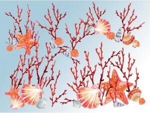 Tappeto in pvc con stampa coralli 60x80 Celeste