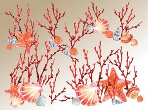 Tappeto in pvc con stampa coralli Beige 60x80