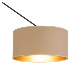 Lampadario LED regolabile su asta GORTA 1xE27/60W/230V beige/oro