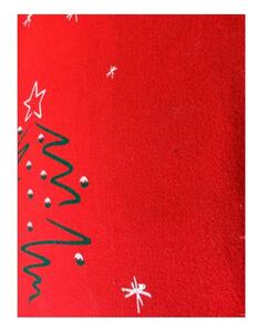 Guida rossa natalizia con disegni alberi di Natale h. 1 mt Rosso 3 mt