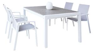 LOIS - set tavolo in alluminio cm 162/242x100x74 h con 4 sedute