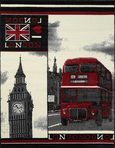 Tappeto arredo moderno cm. 120x170 Tiffany con il tipico bus inglese