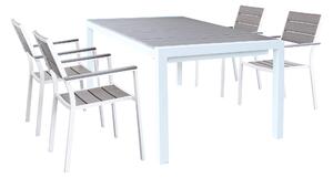RED - set tavolo da giardino con sedie in alluminio cm 162/242x100x74 h