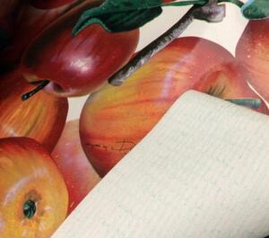 Tovaglia plastificata per tavolo con stampa mele rosse