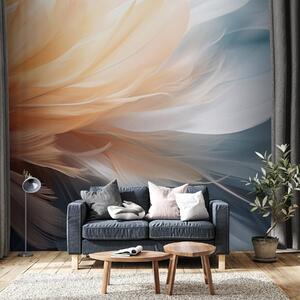 Carta da parati Delicate piume nei toni sfumati dell'arancio e del blu, Carta da parati le piume, w09282 : Uwalls.it
