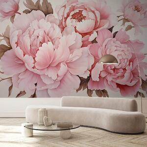 Carta da parati Delicate peonie, Carta da parati Floreale, w04365 : Uwalls.it