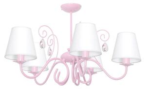 Lampadario per bambini LAURA 5xE14/60W/230V rosa chiaro