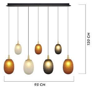 Lampadario a cavo CACTUS 7xG9/5W/230V rame/grigio/bianco