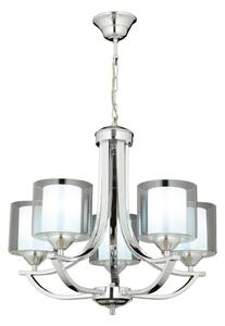 Lampadario a catena NOVARA 5xE27/40W/230V, cromo lucido