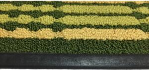 Zerbino a righe con bordo gommato con righe antinciampo, antiscivolo Verde 40x70