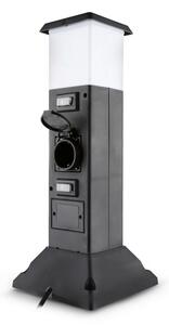 Brilagi - Lampada da esterno con 2 prese SCHUKO, 1x attacco E14 (max 15W), 230V, IP44, nera