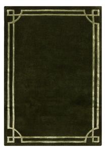 Tappeto verde scuro in lana tessuto a mano 160x230 cm Gatsby – Flair Rugs