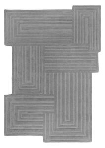 Tappeto grigio in lana tessuto a mano 120x170 cm Zen Rectangles – Flair Rugs