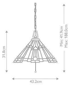 Elstead QZ-INGLENOOK-P-A - Lampadario a catena Tiffany INGLENOOK 3xE27/60W/230V