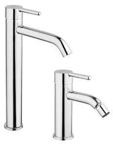 Set miscelatori lavabo alto + bidet Jacuzzi | rubinetteria Sunset ottone cromato per piletta click clack