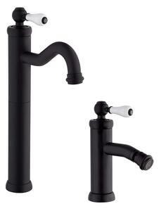 Serie Tosca miscelatori Jacuzzi Rubinetteria lavabo alto e bidet nero opaco per piletta click clack