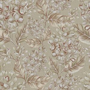 Carta da parati Rami beige con fiori bianchi in tonalità calde, Parati fiori e piante classici, a00441 : Uwalls.it