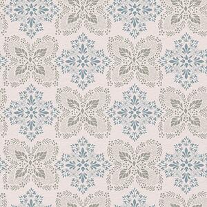 Carta da parati Motivi fogliari simmetrici grigio-blu, Parati fiori e piante classici, a00467 : Uwalls.it