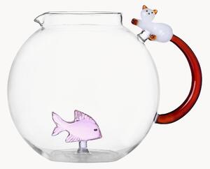 Caraffa in vetro borosilicato fatta a mano Tabby Cat, 2.4 L