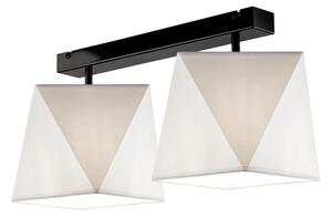 Lampada da soffitto bianca con paralume in tessuto 30x52 cm Carla - LAMKUR