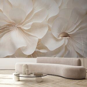 Carta da parati Primo piano di fiori dalla consistenza cremosa con petali delicati, Carta da parati 3D, Carta da parati Fiori 3D, w09346 : Uwalls.it