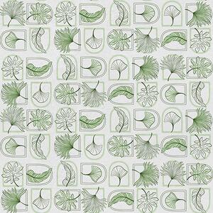 Carta da parati Motivo grafico con foglie verdi a quadretti, Parati fiori e piante classici, a00287 : Uwalls.it