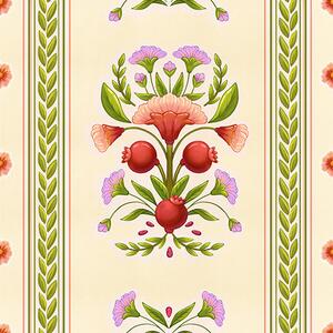 Carta da parati Ornamento decorativo con melograni e fiori, Parati fiori e piante classici, a00286 : Uwalls.it