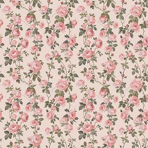 Carta da parati Rose rosa su sfondo beige, Parati fiori e piante classici, a00346 : Uwalls.it