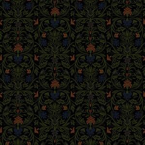 Carta da parati Ornamento scuro con piante in stile classico, Parati fiori e piante classici, a00412 : Uwalls.it