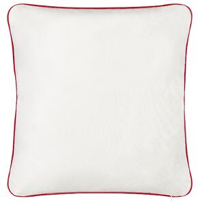 Set di 2 cuscini decorativi in cotone bianco e rosso 45 x 45 cm Modello astratto sfoderabile Quadrato Accessori decorativi moderni Beliani