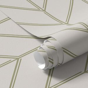Carta da parati Geometria a forma di abete con linee doppie, Parati astratta classici, a00488 : Uwalls.it