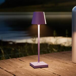 Sigor Nuindie pocket LED lampada da tavolo ricaricabile, viola, IP54, dimmerabile