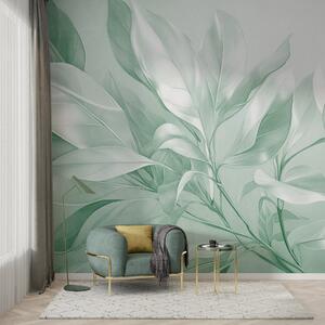 Carta da parati Foglie di magnolia con toni bianchi e verdi, illuminazione soffusa, composizione, Carta da parati Acquerello, w09385v1 : Uwalls.it