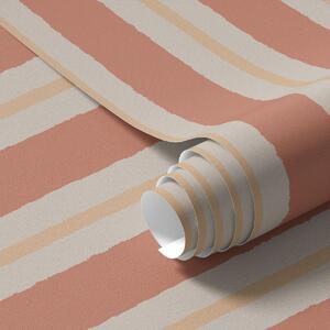Carta da parati Strisce di terracotta brillante con accenti beige, Parati geometrica classici, Parati geometrica a righe classici, a00515 : Uwalls.it
