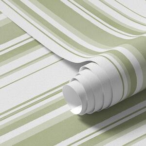 Carta da parati Strisce verdi di larghezza variabile su sfondo, Parati geometrica classici, Parati geometrica a righe classici, a00523 : Uwalls.it